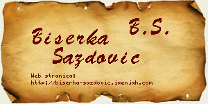 Biserka Sazdović vizit kartica